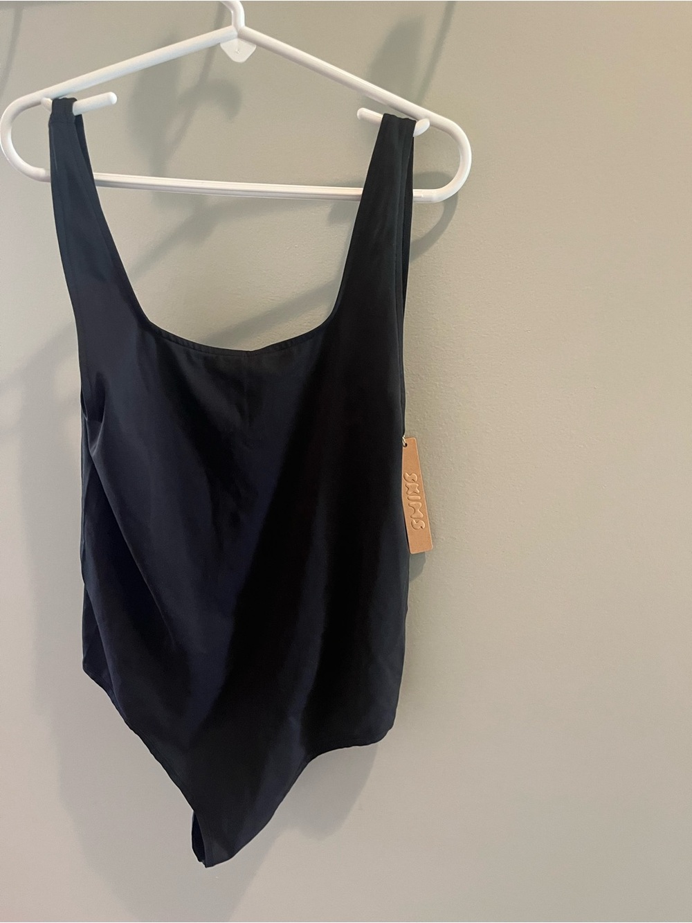 SKIMS Black Scoop Neck Tank Bodysuit